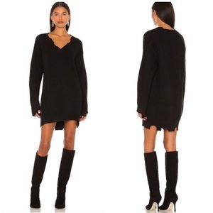 Evie Distressed Knit Dress in Black NBD